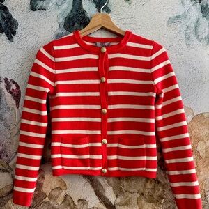 Emilie sweater lady jacket in stripe (red)